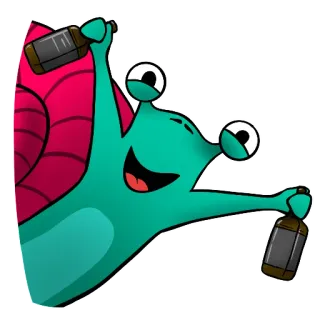 😁 snail, cartoon, alcohol, funny, drinking, party telegram sticker