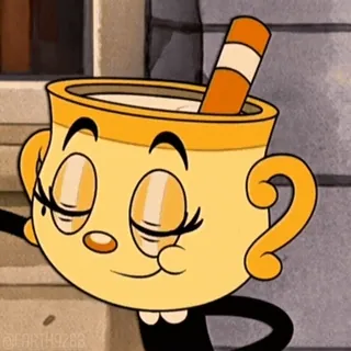 🍴 Ms. Chalice earth9288 Ms. Chalice, Cuphead, Dessin animé, Personnage, Animation whatsapp sticker