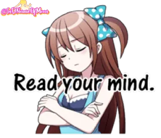 😌 Read your mind. Аниме, Мультфильм, Чтение мыслей, Девушка, Милый whatsapp sticker