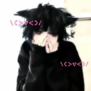 💗 kocie uszy, cosplay, emo, nastolatek, gotyk, kawaii telegram sticker