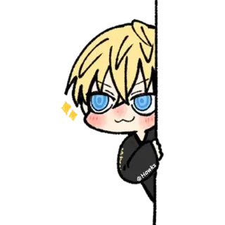 😏 @Hawks Chibi, Słodkie, Anime, Manga, Kreskówka, Ilustracja telegram sticker