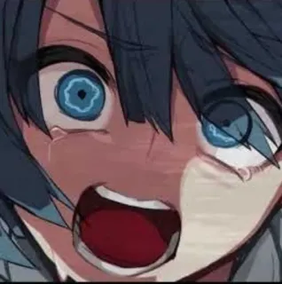 😭 anime, screaming, distressed, crying, emotional, manga, illustration whatsapp sticker