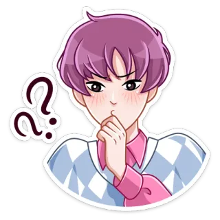 ❓ Dibujo animado, Persona, Anime, Pregunta, Pensando, Confundido telegram sticker