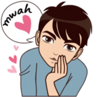 😘 mwah baiser, affection, amour, romance, dessin animé, coeur telegram sticker