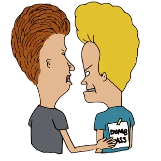 😜 DUMB ASS Beavis and Butt-Head, anos 90, desenho animado, comédia, ofensivo telegram sticker
