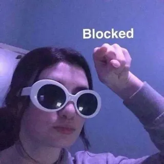 💆‍♀️ Blocked bị chặn, meme, kính râm, chân dung, người telegram sticker