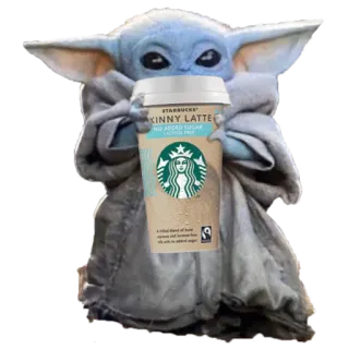 ☕️ Grogu Star Wars SKINNY LATTE
NO ADDED SUGAR
LACTOSE FREE Baby Yoda, Grogu, Starbucks, Latte rendah lemak, Kopi, imut, Mandalorian telegram sticker