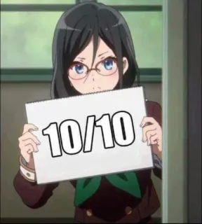 👍 10/10 Anime, Valutazione, Punteggio, Positivo, Personaggio, Occhiali telegram sticker