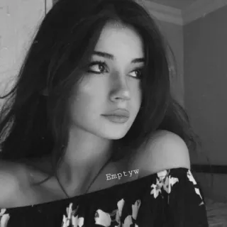 🥀 Emptyw женщина, портрет, черно-белое, девушка, человек, красота, лицо telegram sticker