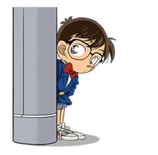 🙈 Conan Edogawa Detective Conan anime, detective, boy, hiding whatsapp sticker