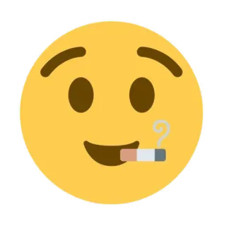😯 emoji, smoking, cigarette, face telegram sticker
