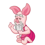 🧐 Piglet Porcelet, Winnie l'ourson, Personnage, Dessin animé telegram sticker