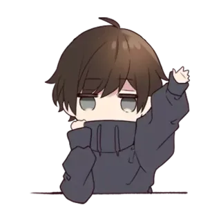 🖐 anime, boy, chibi, cute, sweater telegram sticker