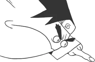 👇 anime, manga, pointing, character, angry, headband, serious telegram sticker