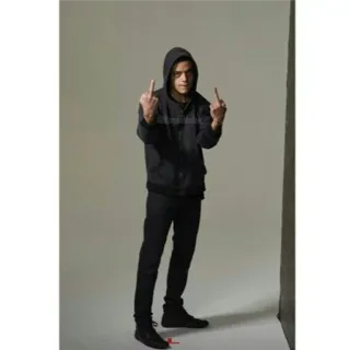 🖕 middle finger, offensive gesture, man, hoodie, attitude telegram sticker