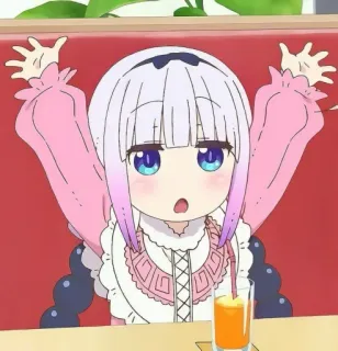 💕 Kanna Kamui Miss Kobayashi's Dragon Maid Anime, Kanna, Drago, Carino, Kawaii telegram sticker