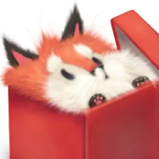 📦 fox, animal, cute, box, fluffy telegram sticker