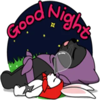 🌚 Good Night おやすみ, 睡眠, アニメ, 星, 可愛い, 動物 whatsapp sticker