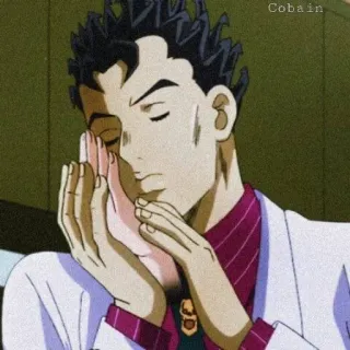 💥 Yoshikage Kira JoJo's Bizarre Adventure Anime, JoJo's Bizarre Adventure, Yoshikage Kira, Kira, Mano, Suave, Lugar seguro whatsapp sticker