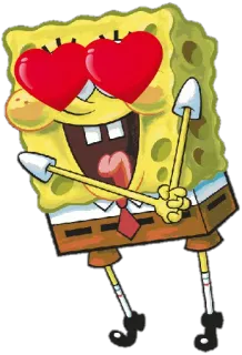 😍 SpongeBob SquarePants spongebob, dessin animé, amour, coeurs, joyeux telegram sticker
