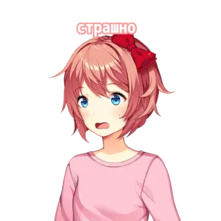 😳 Sayori Doki Doki Literature Club! страшно anime, cute, doki doki literature club, scared, sayori telegram sticker