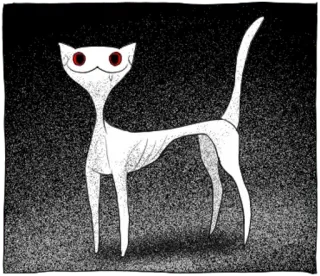 🔴 cat, creepy, animal, digital art, artwork telegram sticker