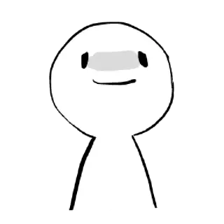 〰 blanc, minimaliste, simple, personnage, illustration, autocollant telegram sticker