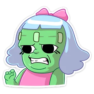 🤢 Cartoon, Figur, Sticker, Mädchen, Lustig, Ausdruck telegram sticker