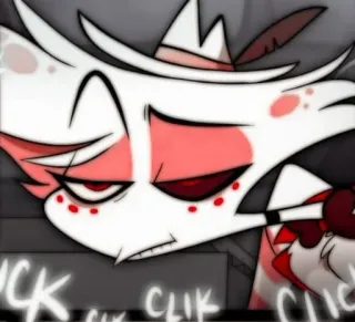 💝 Angel Dust Hazbin Hotel CLICK CLICK CLICK Cartone animato, Animato, Demone, Ragno, Hazbin Hotel, Angel Dust telegram sticker