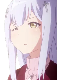 😣 Anime, Ragazza, Personaggio, Carino, Croce telegram sticker