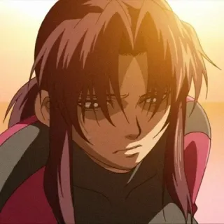 😭 Revy Black Lagoon Anime, Waffe, Frau, Cool, Charakter whatsapp sticker