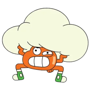 💪 Darwin Watterson The Amazing World of Gumball dessin animé, Le Monde Incroyable de Gumball, Darwin, Darwin Watterson, poisson, orange, personnage telegram sticker