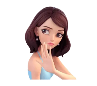 ❌ Dibujo animado, Mujer, Personaje, Ilustración, Bonita, Femenina telegram sticker