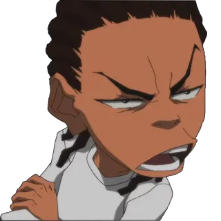 🤨 Huey Freeman The Boondocks Kartun, Marah, Serius, Huey, Boondocks telegram sticker