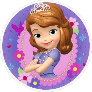 😊 Sofia Sofia the First dessin animé, princesse, fille, couronne, violet, animé telegram sticker