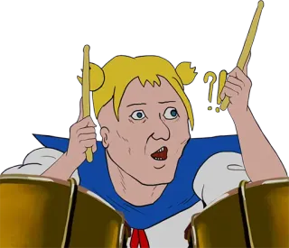 😦 cartoon, drums, drummer, animation, music, funny telegram sticker