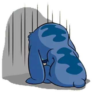 😞 Stitch Lilo & Stitch Alien, Traurig, Blau, Weinend, Disney telegram sticker