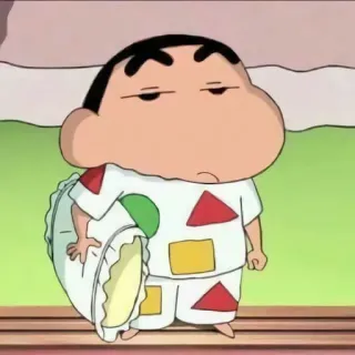 🐧 Shin-chan Crayon Shin-chan Anime, Cartoon, Schläfrig, Kissen, Figur, Lustig telegram sticker