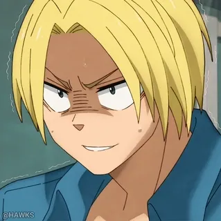 😰 @HAWKS anime, person, blonde, angry, tense, sweat, blond hair, nervous whatsapp sticker
