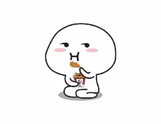 🍟 kartun, makanan, ayam, KFC, makan whatsapp sticker