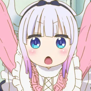 🧁 Kanna Kamui Miss Kobayashi's Dragon Maid anime, naga, imut, kawaii, Kanna, chibi whatsapp sticker