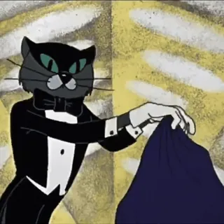 🎩 cartoon, cat, tuxedo, magic, animal telegram sticker