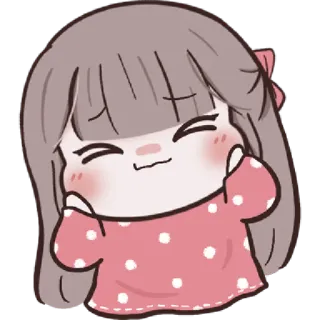 🍓 dễ thương, hoạt hình, cô gái, vui vẻ, kawaii, đáng yêu whatsapp sticker