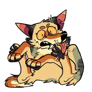 😜 gato, desenho animado, animal, adesivo telegram sticker