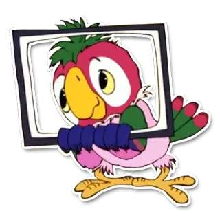 😍 Papagei, Cartoon, Vogel, Rahmen, süß telegram sticker