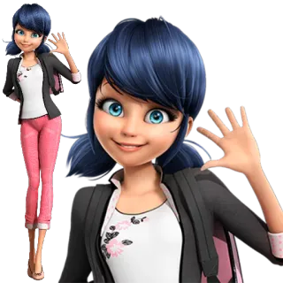 🙋‍♀ Marinette Dupain-Cheng Miraculous: Tales of Ladybug & Cat Noir Маринетт, Леди Баг, Мультфильм, Аниме telegram sticker