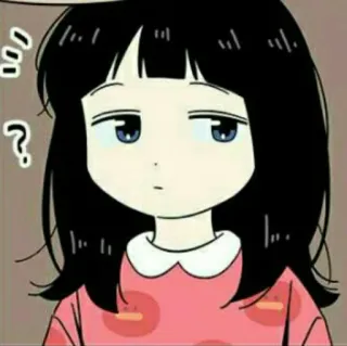 😒 Cartoon, Mädchen, Anime, Manga, Fragezeichen, Niedlich, Kind telegram sticker