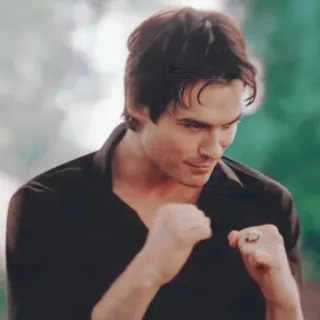 🩸 man, portrait, indoors, vampire diaries, damon salvatore telegram sticker