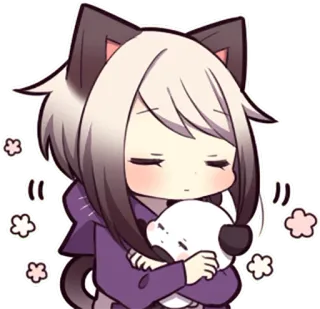 😴 animé, chat, mignon, chibi, kawaii whatsapp sticker