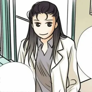 🍙 personne, femme, femme, dessin animé, docteur, blouse de laboratoire telegram sticker
